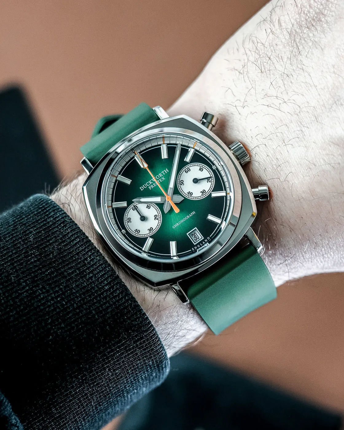 DP Watch Chronograph 42 Green Green Rubber